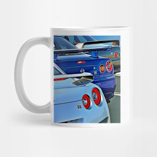 Skyline R32 R33 R34 GTR Cartoon Mug